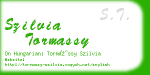 szilvia tormassy business card